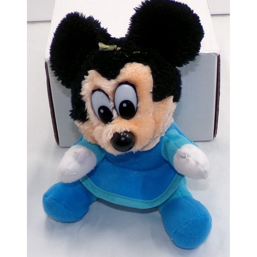 Disney Plush Vintage 8" Mickeys Christmas Carol Toy Doll Minnie Mouse Blue Dress